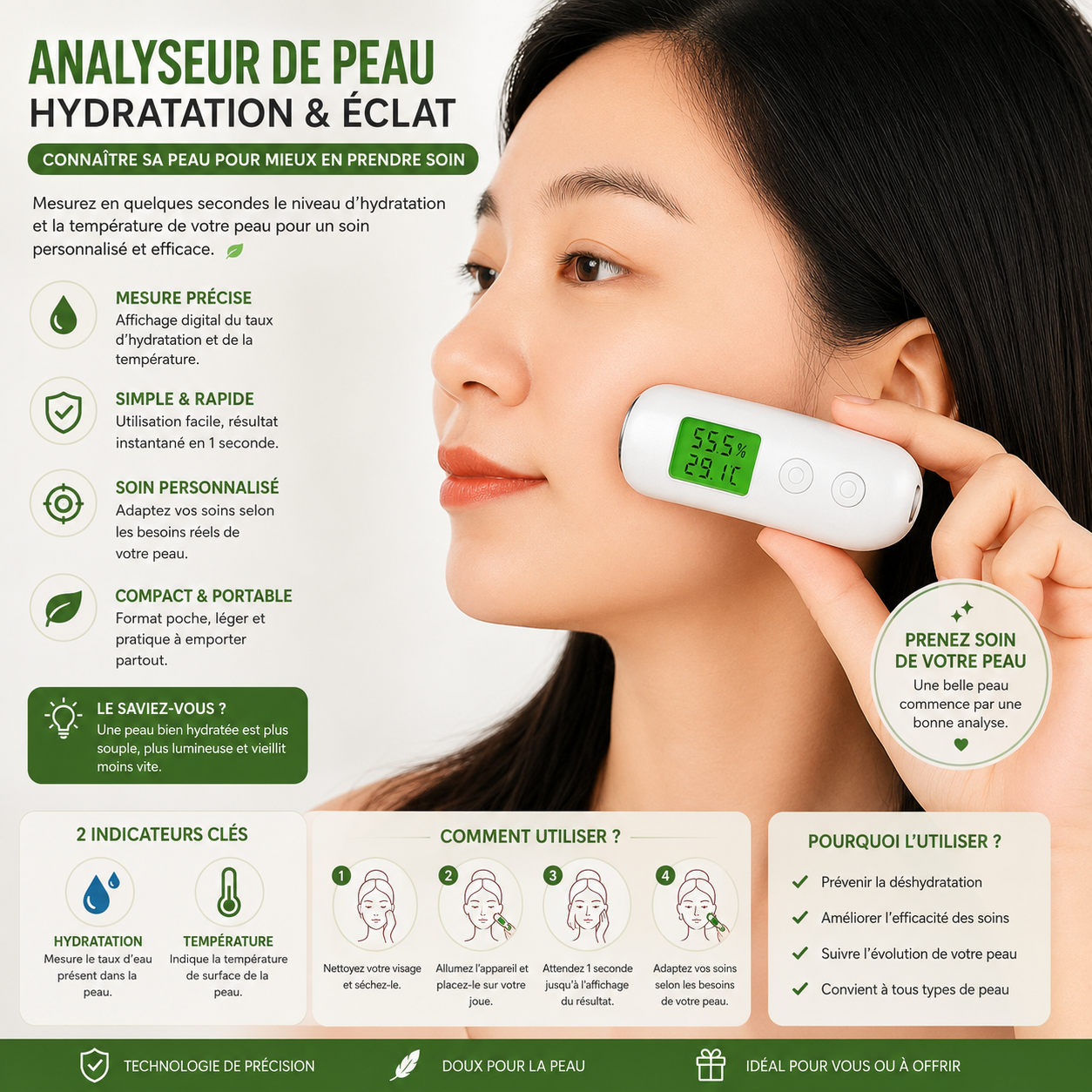 Appareil de Diagnostic et Soin de la Peau – Votre Spécialiste Personnel de la Peau