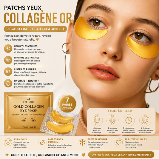 Patchs Dorés pour les Yeux – Éclat et Hydratation Intense