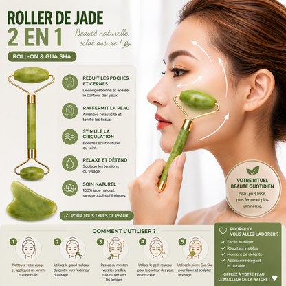 Lot 2 Galets Gua Sha Pierre Naturelle – Masseur Visage & Outil Gouache