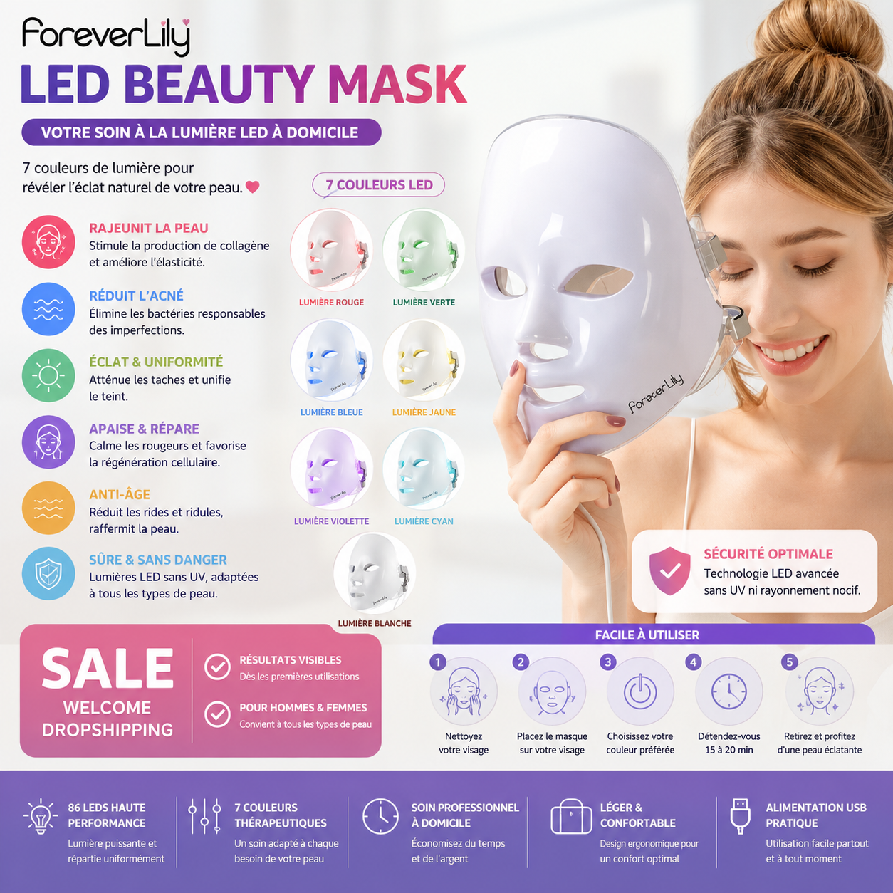 7-Color LED Mask - Anti-Acne & Anti-Wrinkle Phototherapy