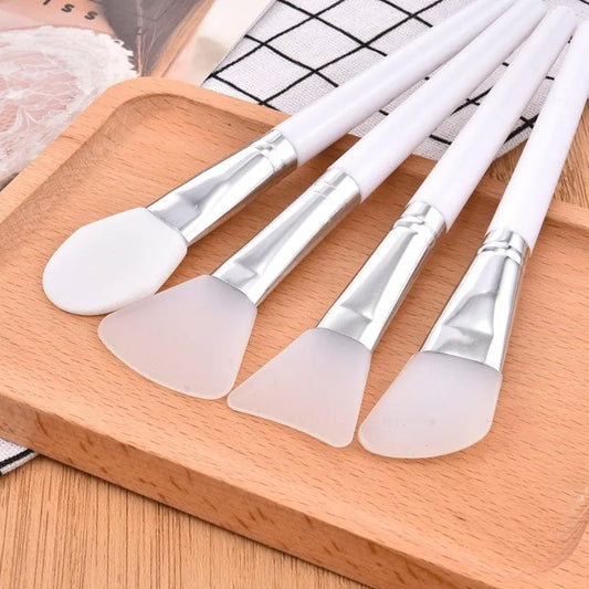 4 White Silicone Mask Brushes – DIY Skincare & Cream Application
