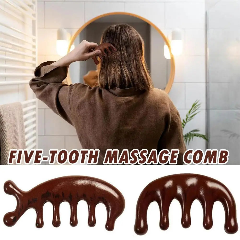 Peigne Gua Sha Naturel – Massage Cuir Chevelu, Visage & Corps