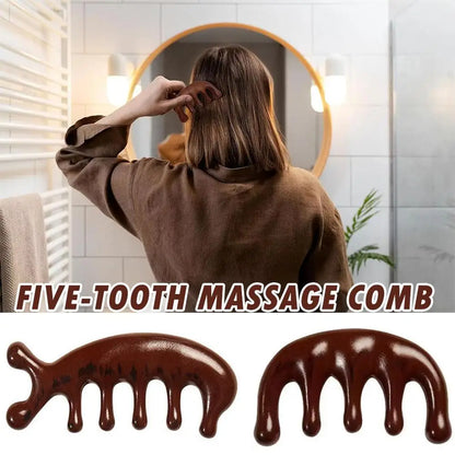 Peigne Gua Sha Naturel – Massage Cuir Chevelu, Visage & Corps