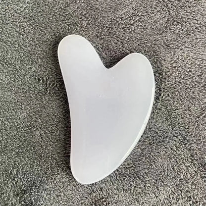 Planche Gua Sha Résine Jade Rose – Masseur Visage, Cou & Corps