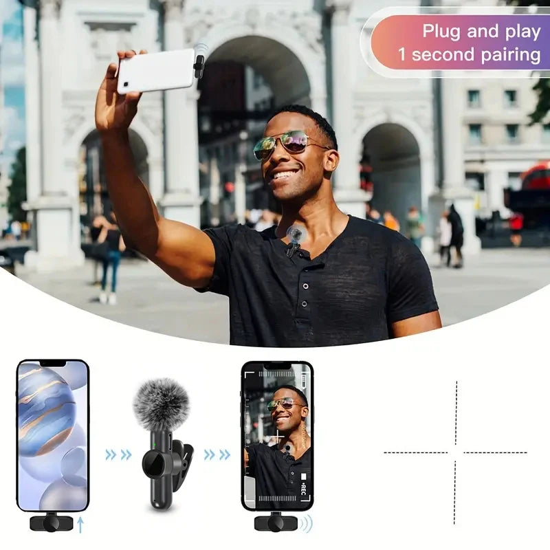 Wireless Lavalier Microphone – Audio & Video Recording iPhone & Android