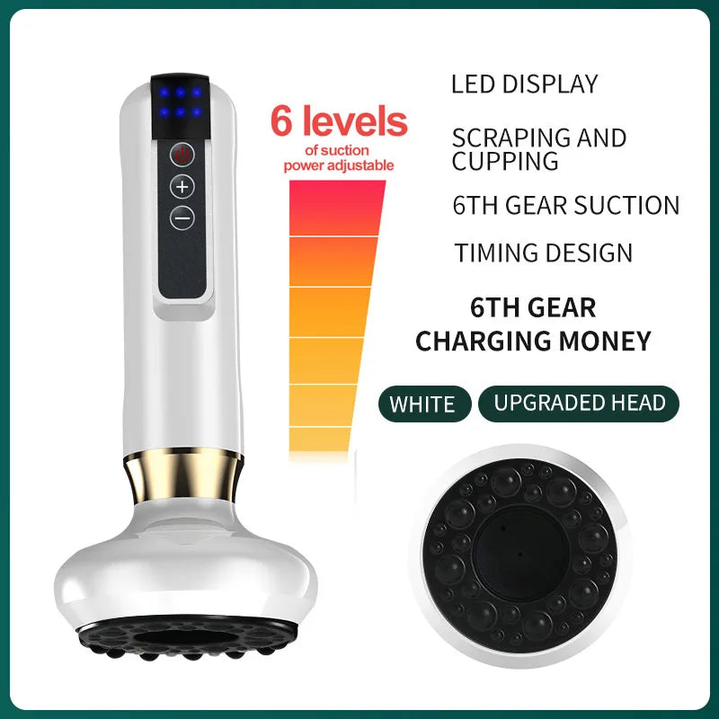 Electric Cupping Massager 6 Speeds – Gua Sha Anti-Cellulite