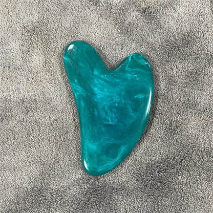 Planche Gua Sha Résine Jade Rose – Masseur Visage, Cou & Corps
