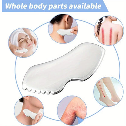 Gua Sha Acier Inoxydable – Sculpture Mâchoire & Massage Visage Corps