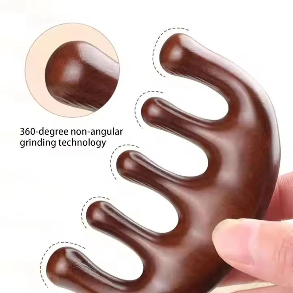 Peigne Gua Sha Naturel – Massage Cuir Chevelu, Visage & Corps