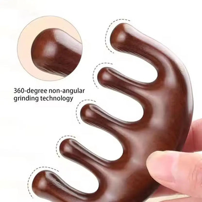 Peigne Gua Sha Naturel – Massage Cuir Chevelu, Visage & Corps