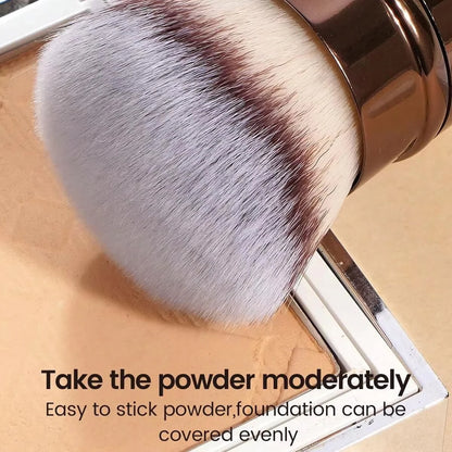 Pinceau Kabuki Rétractable – Blush, Poudre & Fond de Teint Voyage