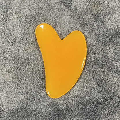 Planche Gua Sha Résine Jade Rose – Masseur Visage, Cou & Corps
