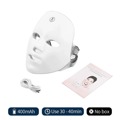 Masque LED Rechargeable 7 Couleurs – Photothérapie & Éclat Peau