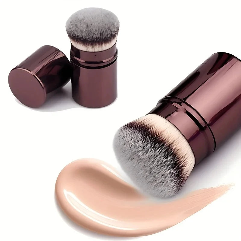 Pinceau Kabuki Rétractable – Blush, Poudre & Fond de Teint Voyage