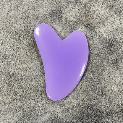Planche Gua Sha Résine Jade Rose – Masseur Visage, Cou & Corps