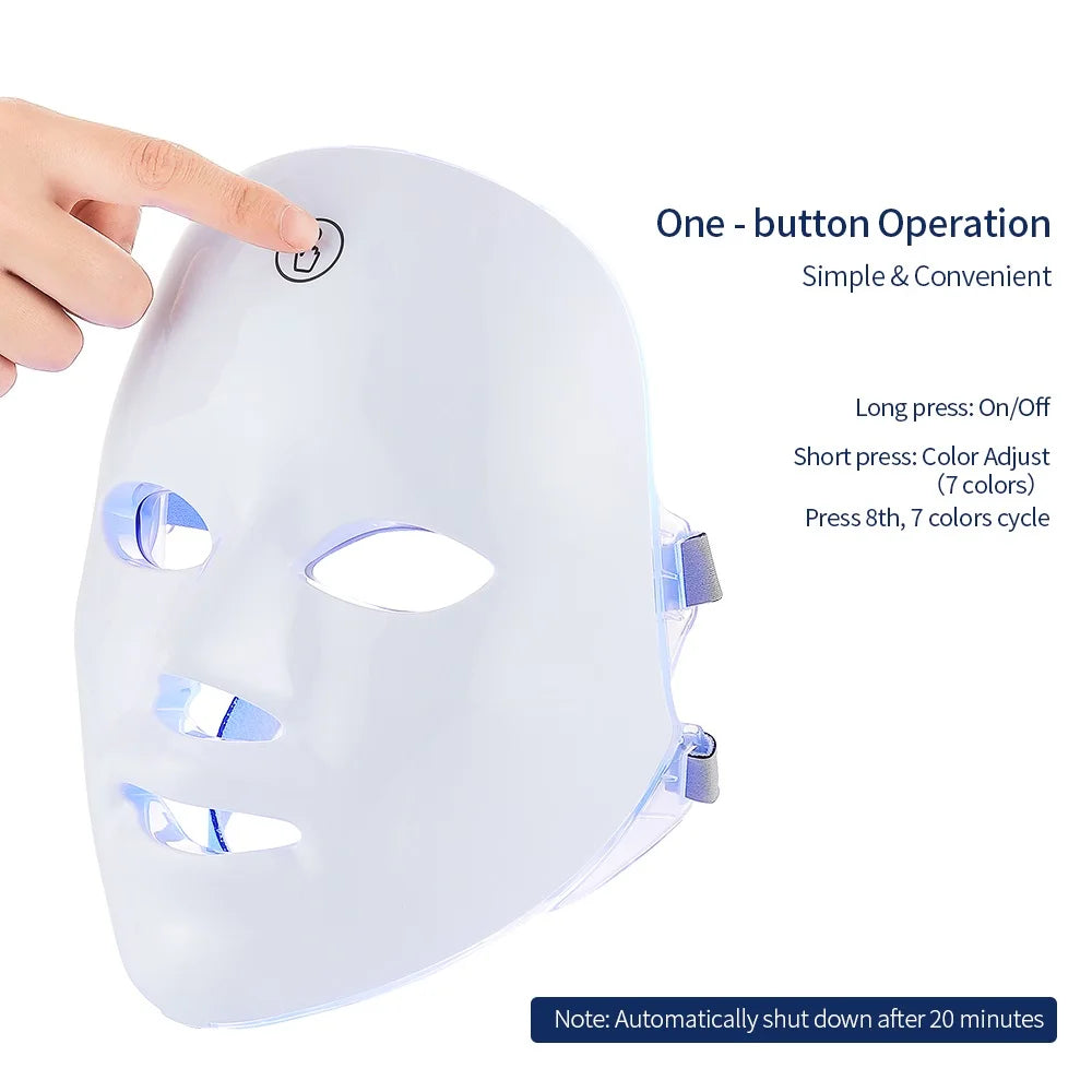 Masque LED Visage 7 Couleurs – Anti-Rides & Éclat Professionnel