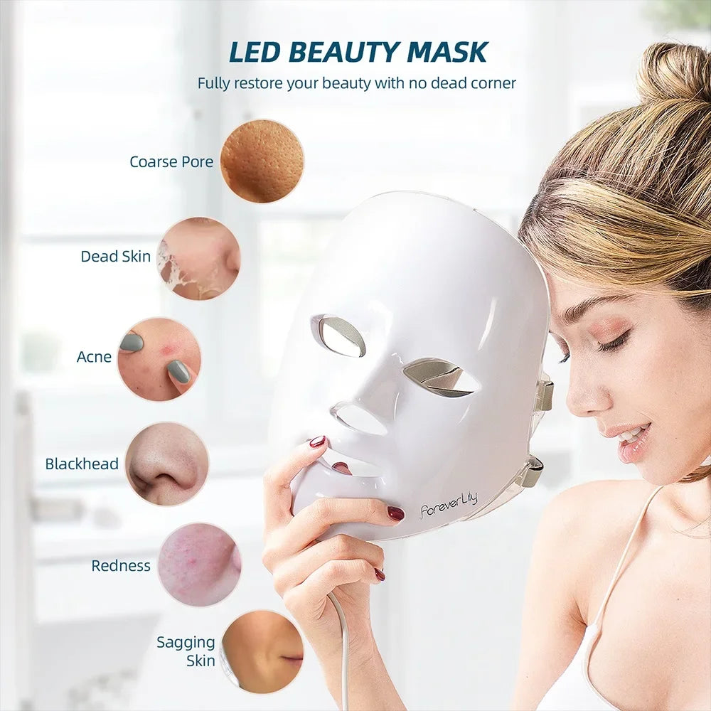 7-Color LED Mask - Anti-Acne & Anti-Wrinkle Phototherapy
