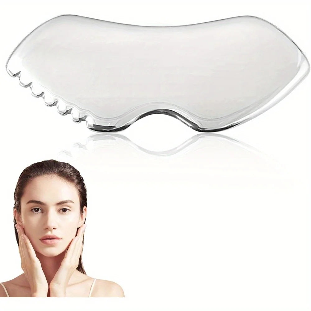 Gua Sha Acier Inoxydable – Sculpture Mâchoire & Massage Visage Corps