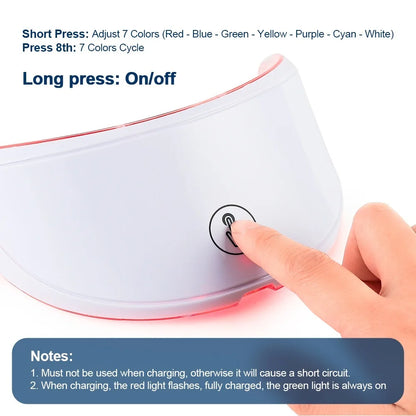 Masque LED Visage & Cou 7 Couleurs – Photothérapie Soin Peau