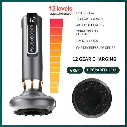 Electric Cupping Massager 6 Speeds – Gua Sha Anti-Cellulite
