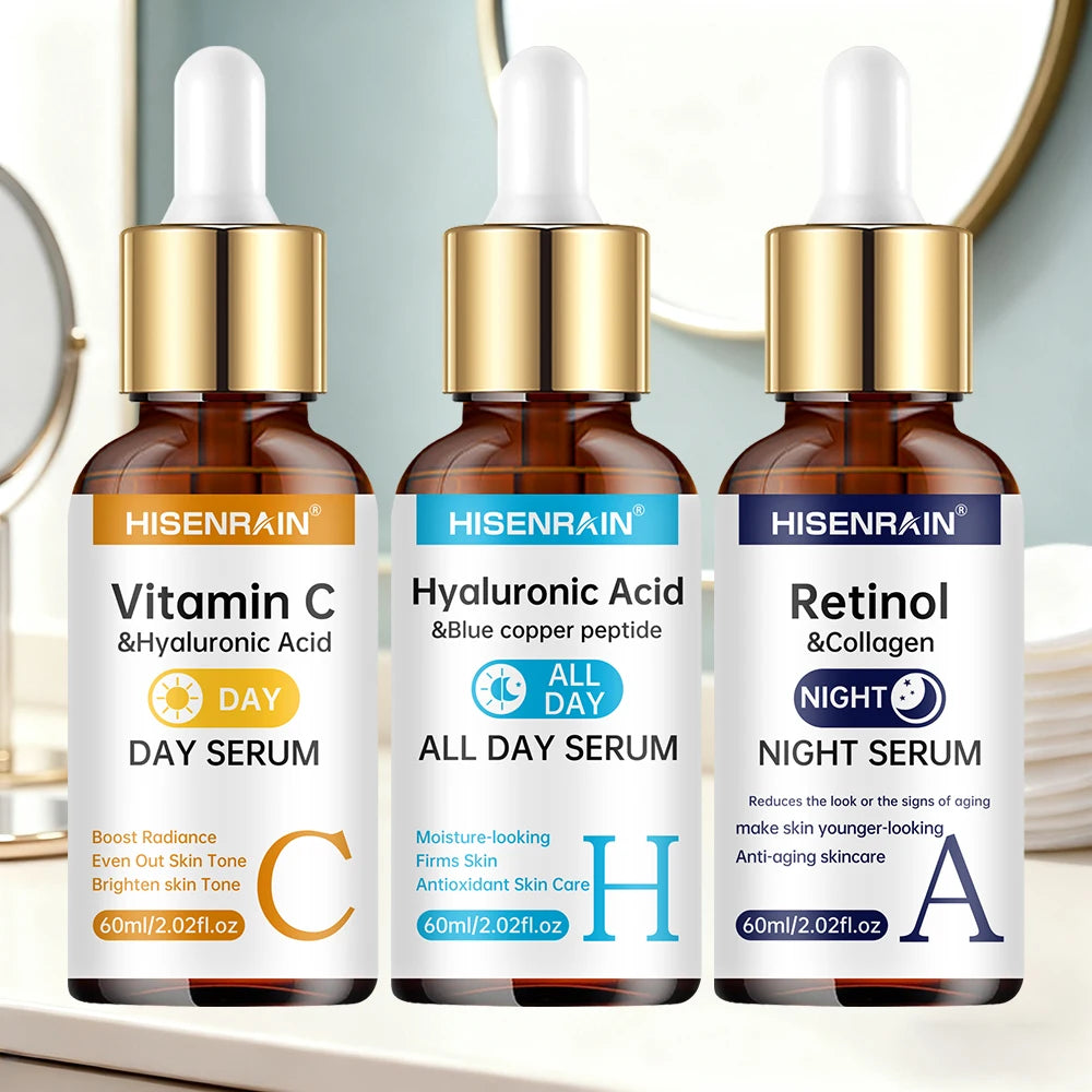 Duo Sérum Vitamine C + Rétinol + Acide Hyaluronique – Anti-Âge & Éclat