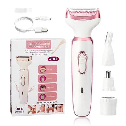 4-in-1 Electric Epilator for Women – Cordless, Painless & Ideal Gift