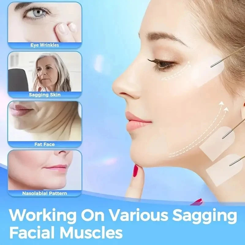 Kit Lifting Visage Invisible – 18 Patchs Hypoallergéniques & 4 Bandes Élastiques