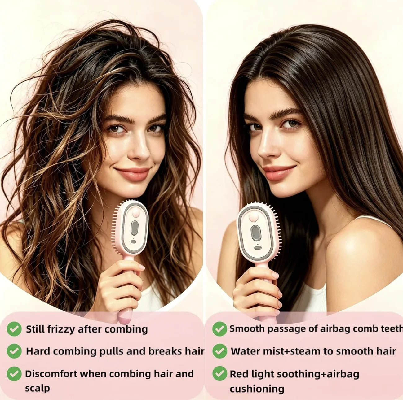 3-in-1 Scalp Massager Comb – Steam Spray & Essential Oil
