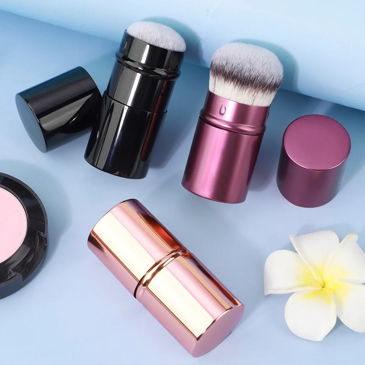 Pinceau Fond de Teint Rétractable – Liquide, Crème & Poudre