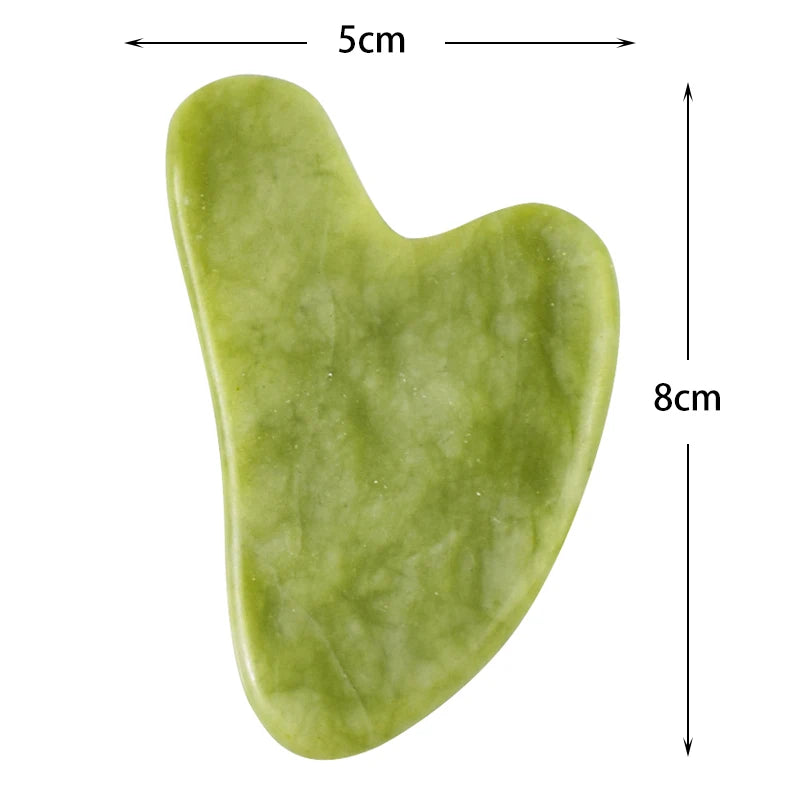 Gua Sha Pierre Jade Naturelle – Massage Raffermissant & Éclat Visage