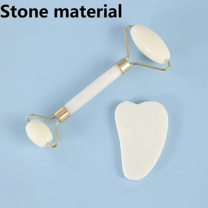 Lot 2 Galets Gua Sha Pierre Naturelle – Masseur Visage & Outil Gouache