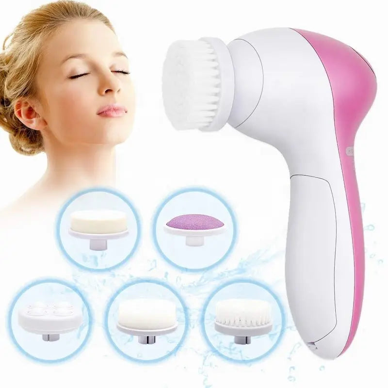 Brosse Nettoyante Électrique 5-en-1 – Spa & Anti-Points Noirs