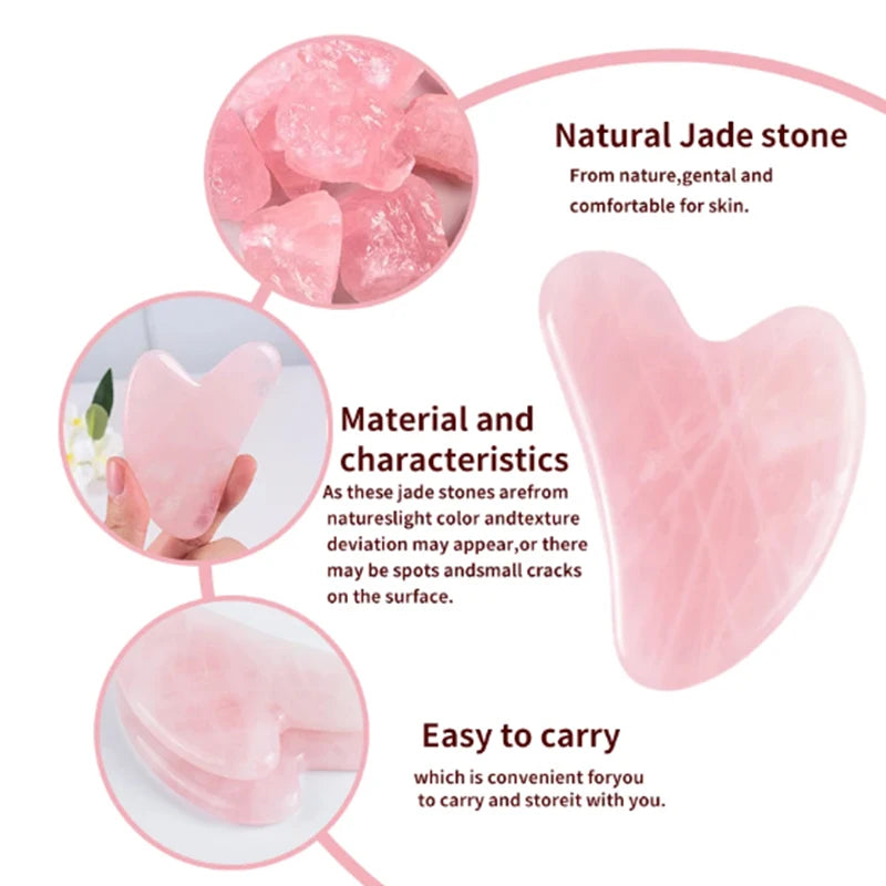 Gua Sha Pierre Jade Naturelle – Massage Raffermissant & Éclat Visage