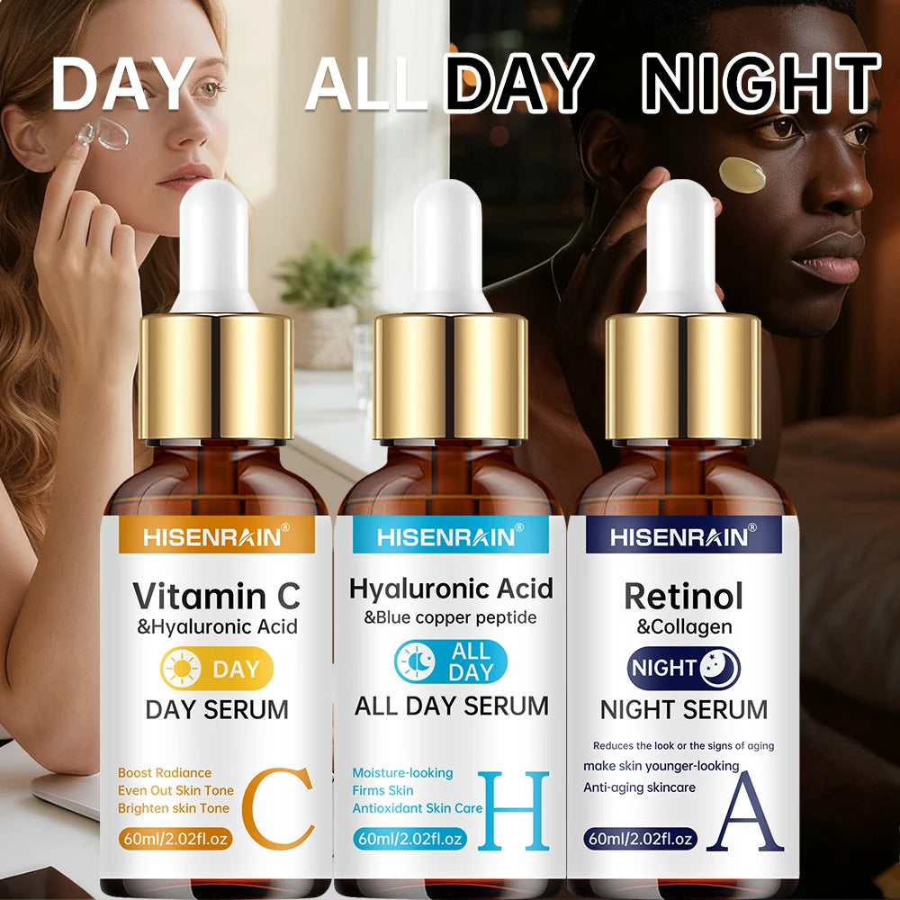 Duo Sérum Vitamine C + Rétinol + Acide Hyaluronique – Anti-Âge & Éclat