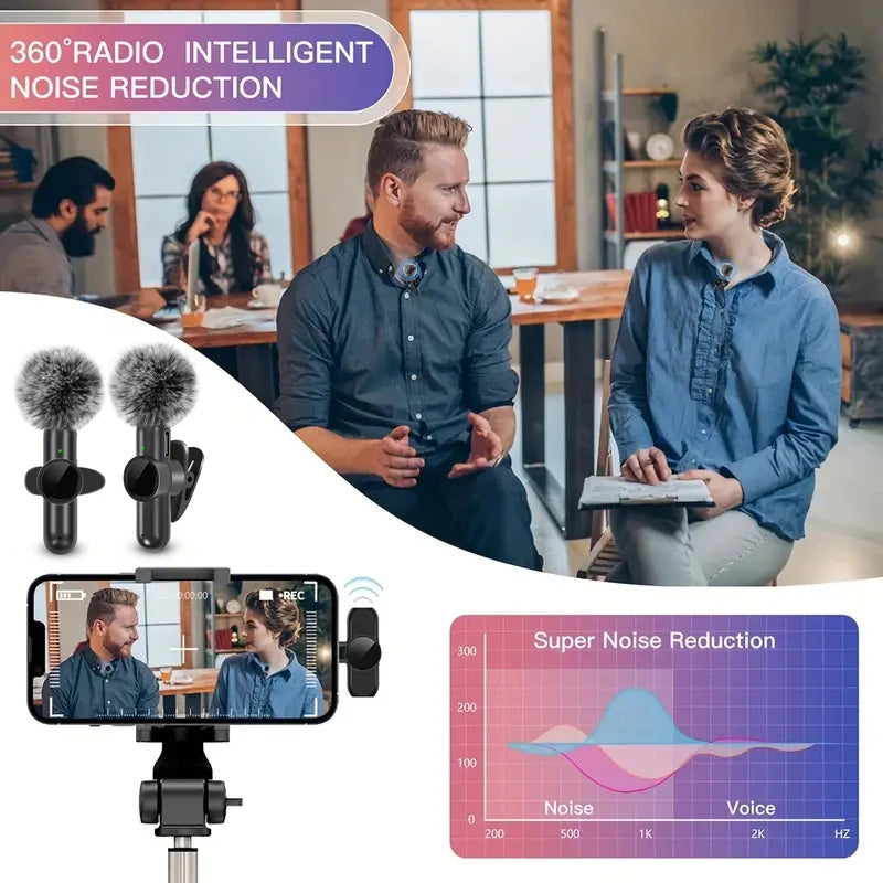 Wireless Lavalier Microphone – Audio & Video Recording iPhone & Android