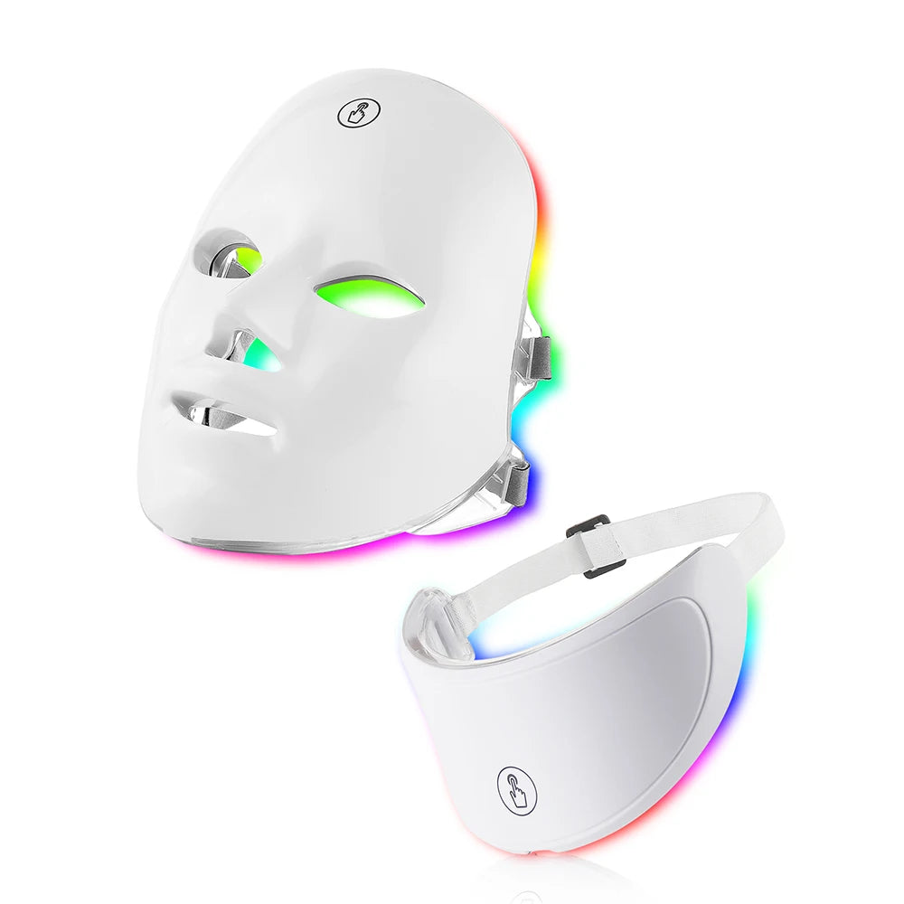 Masque LED Visage & Cou 7 Couleurs – Photothérapie Soin Peau
