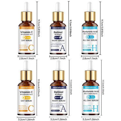 Duo Sérum Vitamine C + Rétinol + Acide Hyaluronique – Anti-Âge & Éclat