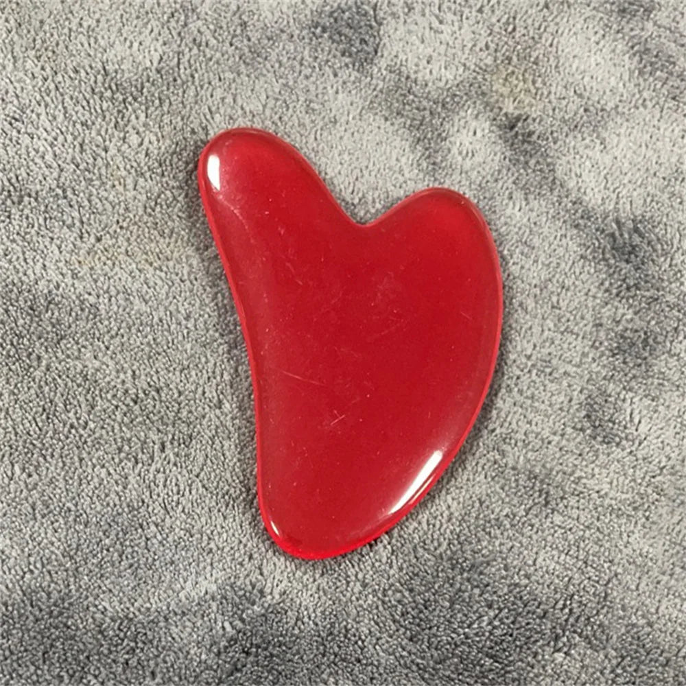 Planche Gua Sha Résine Jade Rose – Masseur Visage, Cou & Corps