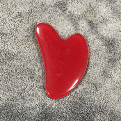 Planche Gua Sha Résine Jade Rose – Masseur Visage, Cou & Corps