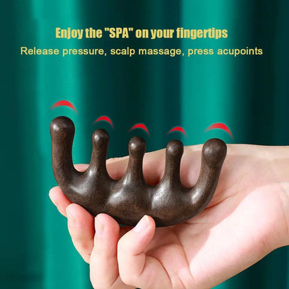 Peigne Gua Sha Naturel – Massage Cuir Chevelu, Visage & Corps