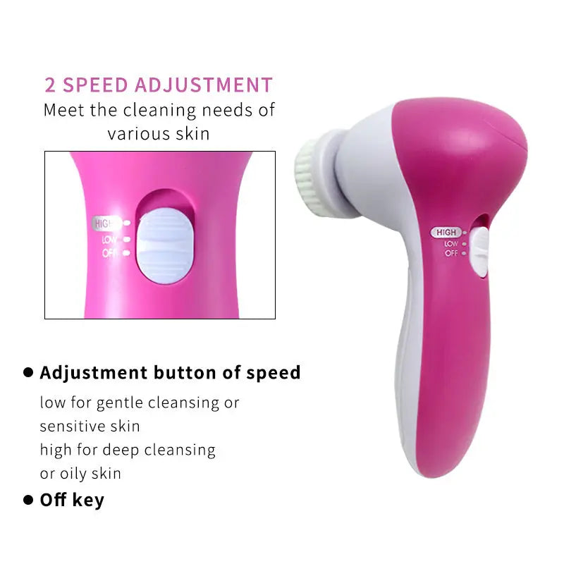 Brosse Nettoyante Électrique 5-en-1 – Spa & Anti-Points Noirs