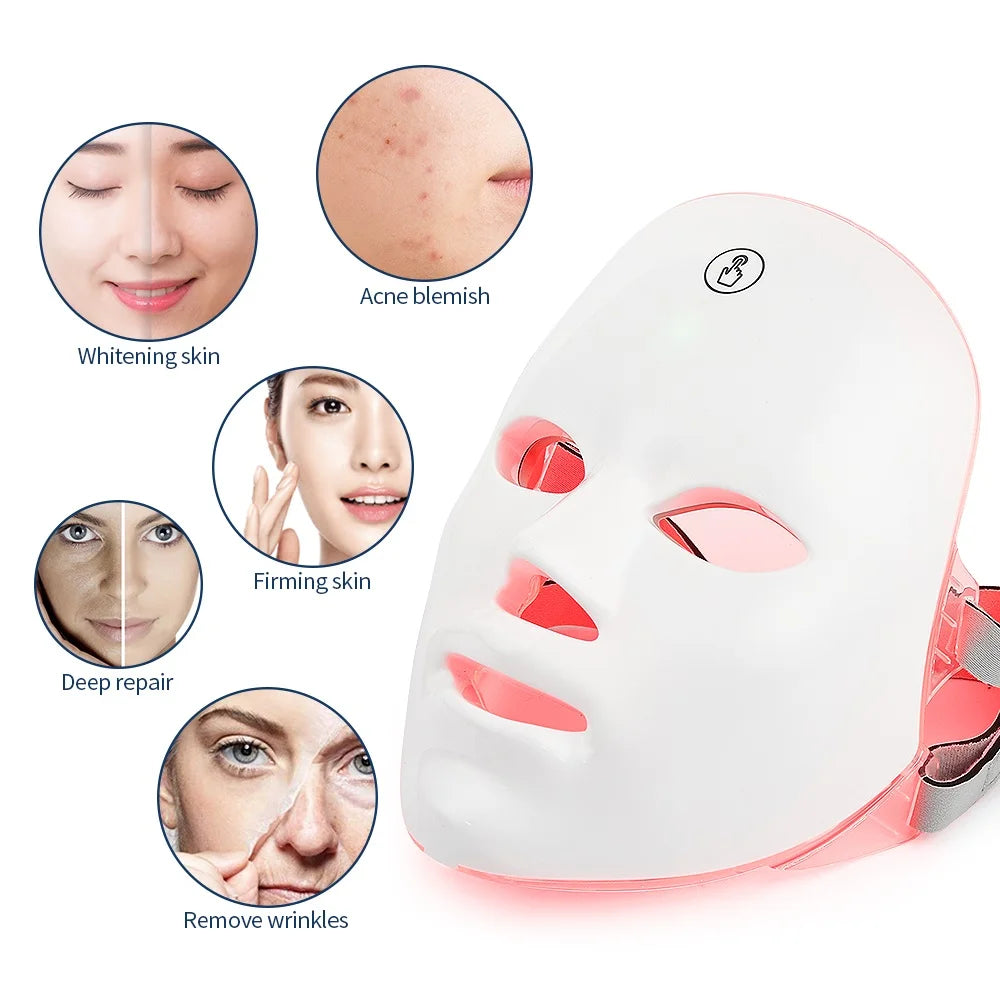 Masque LED Visage 7 Couleurs – Anti-Rides & Éclat Professionnel