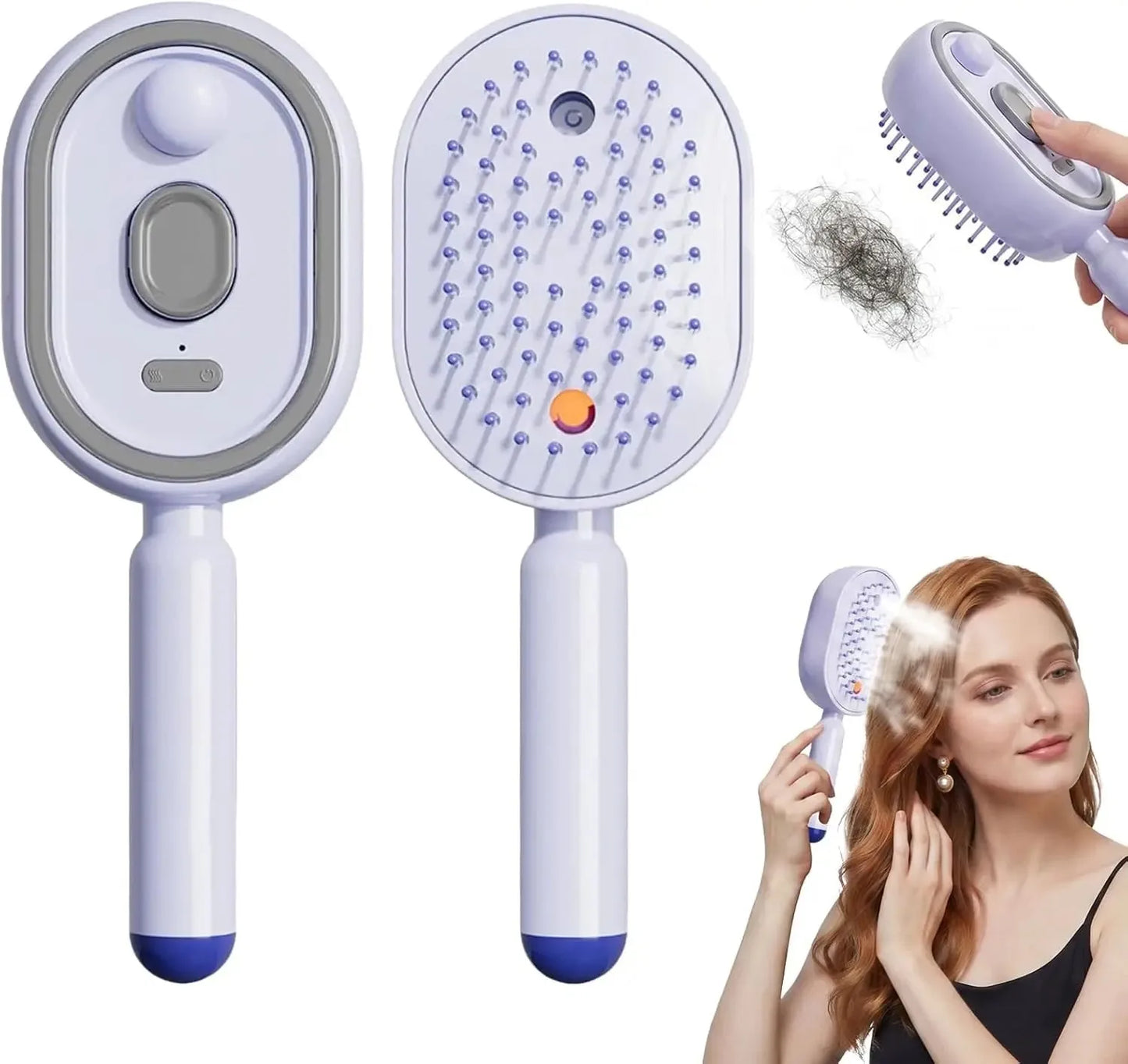 Brosse Lissante Vapeur Rechargeable USB-C – Cheveux Longs & Courts
