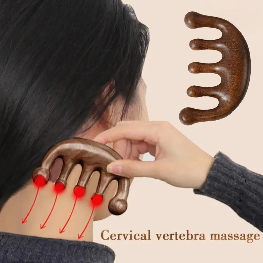 Peigne Gua Sha Naturel – Massage Cuir Chevelu, Visage & Corps