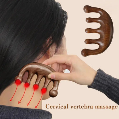 Peigne Gua Sha Naturel – Massage Cuir Chevelu, Visage & Corps