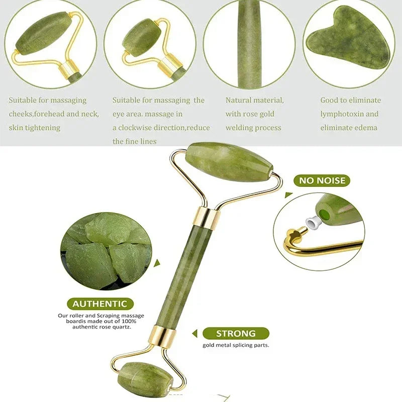 Set Gua Sha & Rouleau Jade – Massage Visage & Corps SPA