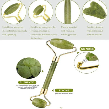 Set Gua Sha & Rouleau Jade – Massage Visage & Corps SPA