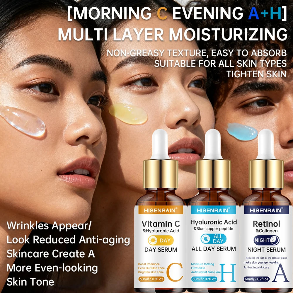 Duo Sérum Vitamine C + Rétinol + Acide Hyaluronique – Anti-Âge & Éclat