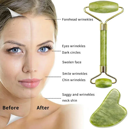 Set Gua Sha & Rouleau Jade – Massage Visage & Corps SPA