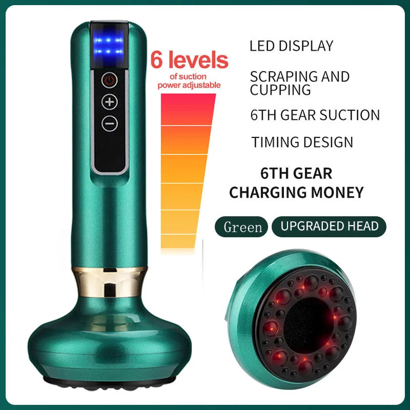 Electric Cupping Massager 6 Speeds – Gua Sha Anti-Cellulite
